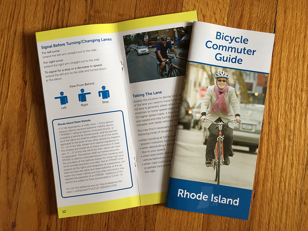 Photograph of RI Bicycle Commuter Guide.